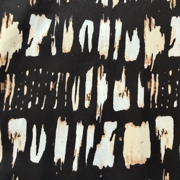 Banana Republic Midi Dress XS Black Beige Print Flowy - Picture 5 of 7